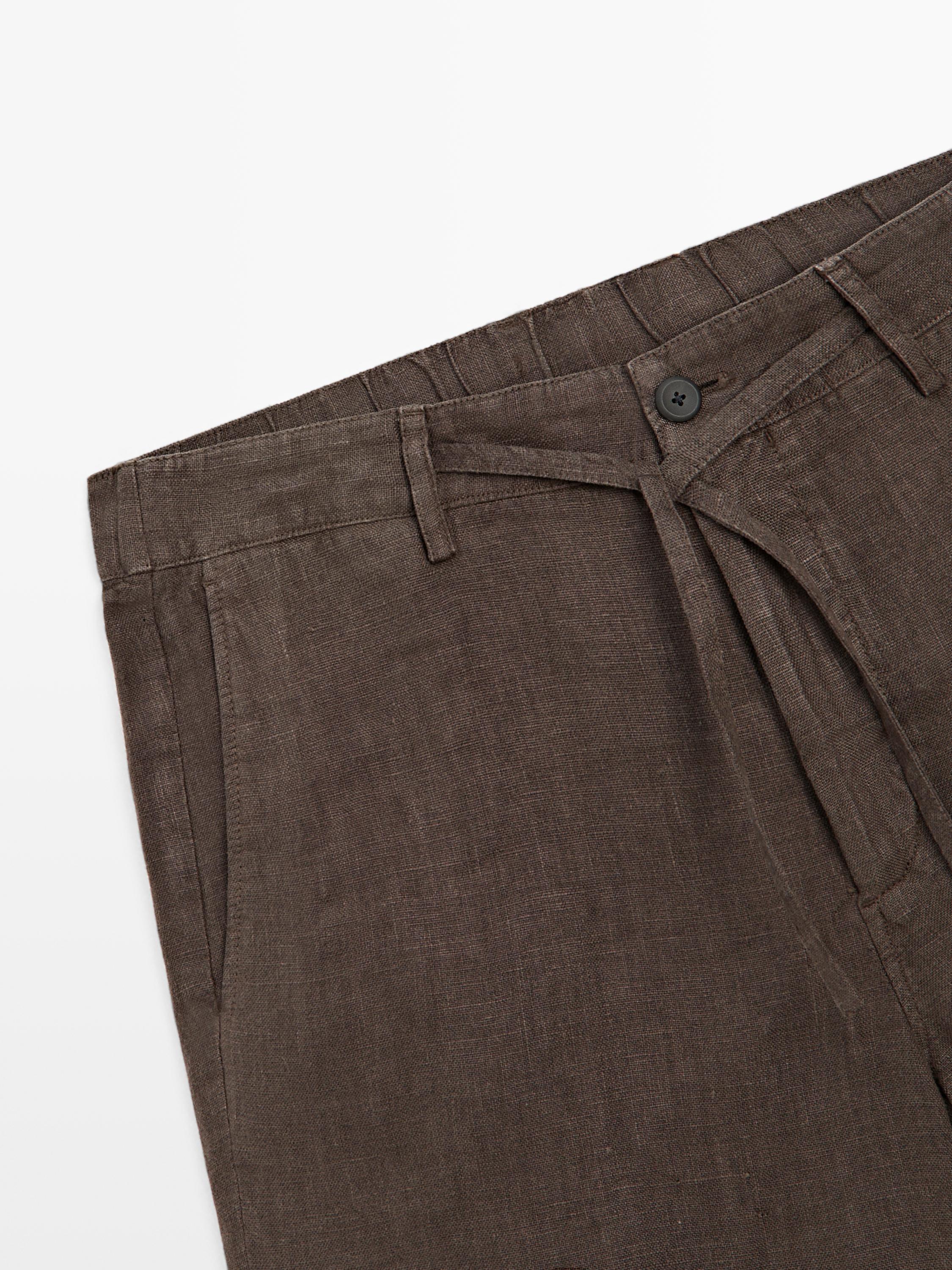 100% linen Bermuda shorts